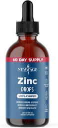 Ionic Zinc Liquid Drops - High Potency Immune Booster Zinc Supplement, Immune Defense, Powerful Natural Antioxidant, Non-GMO - by New Age (Liquid 2 OZ), Pack of 1