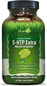 Irwin Naturals Double Potency 5-HTP Extra - 60 Liquid Soft-Gels, Pack of 3 - for Relaxation & Serotonin Production - 90 Total Servings