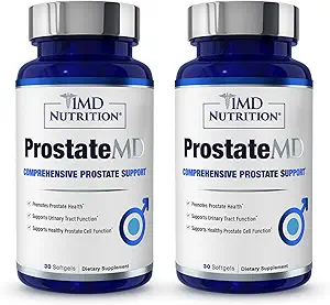 1MD Nutrition ProstateMD Saw Palmetto Prostate Support Supplement - Support for Urinary Tract and Frequent Bathroom Urges | 60 Softgels (2-Pack)