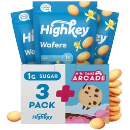 HighKey Gluten Free Vanilla Wafer Cookies - 3 Pack Low Carb Keto Snack Sugar Free Dessert Diabetic Snacks Healthy Diet Friendly Food Sweet for Adults Almond Flour Cookie Zero Sugar Added Protein Treat