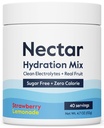 Nectar Sugar Free Electrolytes Powder - Organic Fruit No Sugar or Calories - Hydration Powder for Dehydration Relief and Rehydration - Keto and Paleo (Strawberry Lemonade 40 Serving Tub)