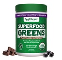 Feel Great Organic Superfood Greens Powder - Cocoa Chocolate | Fruit & Vegetable Supplement | Over 20 Greens, Fruits & Veggies, Fiber, Probiotics & Digestive Enzymes | 30 Servings