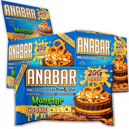 Anabar Protein Bar, The Protein-Packed Candy Bar, Amazing Tasting Protein Bar, No Sugar Alcohols, High Protein, Amazingly Delicious, 20 Grams of Protein (12 Bars, Monster Cookie Crunch)