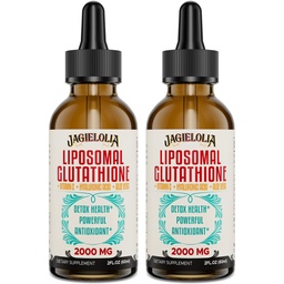 Jagielolia 2000MG Liposomal Glutathione Liquid, Made in The USA, Reduced Glutathione Supplement, Enhanced Absorption, Non-GMO, Powerful Antioxidant for Immune System, Energy, Aging Defense, 4 Floz