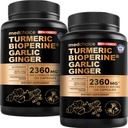 Extra Strength Turmeric Capsules - High-Absorption 2360 mg Curcumin Supplements, Non-GMO Blend for Digestive Comfort & Daily Support - Organic Turmeric Supplement with Black Pepper (240ct, Pack of 2)