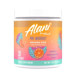 Alani Nu Pre Workout Powder Orange KISS, Amino Energy Boost, Endurance Supplement, Sugar Free, 200mg Caffeine, L-Theanine, Beta-Alanine, Citrulline, 30 Servings