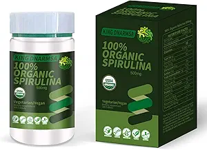 Certified 100% Organic Spirulina Tablets 500mg,300 Count,Rich in Beta-Carotene (Vitamin A) and B-12 with Naturally Occurring GLA,Vega Non-GMO-Superfood Supplement