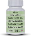 Black Seed Oil 3000mg Sea Moss 3000mg Ashwagandha 1000mg Turmeric 1000mg Burdock 1000mg Bladderwrack 1000mg & Elderberry Manuka Chlorophyll Dandelion Yellow Dock - (90 Capsules Pack of 1)