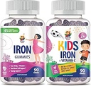 Magnesium Gummies for Adults - 200mg & Iron Gummies for Adults - Iron Vitamins with Vitamin C