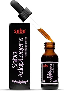 Saba Adaptogens - Super Concentrated - Eleuthero, Ginger, Rhodiola, Ginseng, Mushroom, Ginko, Acai - Supports Immune Response, Mood, Mental Performance & Fatigue -30 Servings