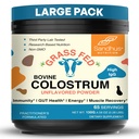 Sandhu's Grass Fed Bovine Colostrum Powder for Humans, Adults | 65 Servings (Pack of 1) Cows Supplement | High IgG for Gut Health | Immunity & Muscle Recovery Support | Unflavored | for Men & Women