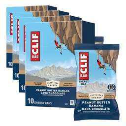 CLIF BAR - Energy Protein Bars - Peanut Butter Banana with Dark Chocolate - Made with Organic Oats - Energy Bars - Non-GMO - 10 Count (Pack of 4)