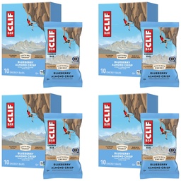 CLIF BAR - Energy Protein Bars - Blueberry Almond Crisp - Made with Organic Oats - Energy Bars - Non-GMO - (10 Count) (Pack of 4)