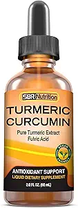 Max Absorption Liquid Turmeric Curcumin Drops | for Joint, Back, Ache, Digestion Support | Liposomal Organic Turmeric Root Extract with Fulvic Acid | Vegan, Non-GMO, Made in USA