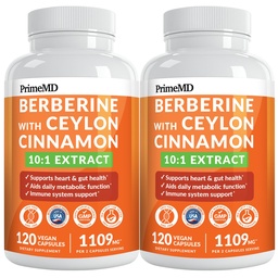 21-in-1 Berberine Supplement with Ceylon Cinnamon Capsules - Dihydroberberine with Chromium, Bitter Melon & Green Tea Extract - Berberine with Ceylon Cinnamon for Energy Support (120 Ct) (Pack of 2)