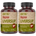 DEVA Vegan Liver Support Tablets 2-Pack - Proprietary Blend of 20 Herbs & Nutraceuticals, 90 Count Ea