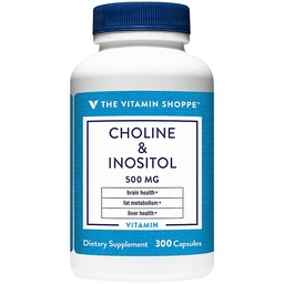 The Vitamin Shoppe Choline Inositol 500MG, Once Daily Supplement (300 Capsules)