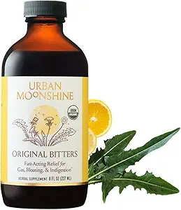 Urban Moonshine Original Digestive Bitters - Debloat - Gut Health - Appetite Regulation - Digestive Support - Certified Organic - Dandelion Root - Burdock Root - 8 Fl Oz