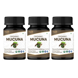 ORGANIC SPREE Mucuna Tablets - USDA Organic Mucuna Supplement, Supports Energy, Stamina & Overall Wellness*, 120 Tablets - Pack of 3