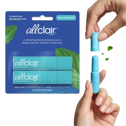 Allclair Nausea Relief Inhaler for Motion & Morning Sickness – Fast-Acting, Non-Drowsy, Natural Alternative to Pills & Patches, Travel Essential (2 Inhalers)
