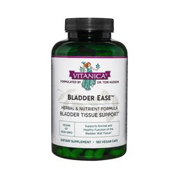 Vitanica Bladder Ease - Herbal Supplement for Urinary Tissue Health Support - Healthy Function of the Organ Wall Lining - Wellness with Vitamin A - Vegan - 180 Capsules