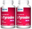 Jarrow Formulas L-Tyrosine 500 mg - 100 Capsules - Supports Brain Function - Brain Neurotransmitter Precursor - Free Form Amino Acid - Contains Pure Crystalline L-Tyrosine - 100 Servings