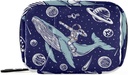 Galaxy Whale Astronaut Pill Box 7 Day Pill Case Travel Pill Organizer Bag with Zipper Portable Weekly Case Compact Size for Vitamin Supplement Holder