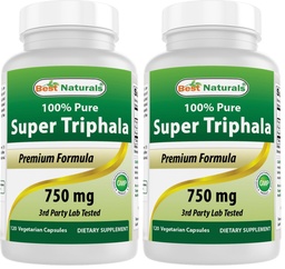 Best Naturals Triphala 750 mg 120 Vcaps (Pack of 2)