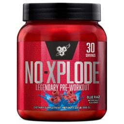 BSN N.O.-XPLODE Pre Workout Powder, Energy Supplement for Men and Women with Creatine and Beta-Alanine, Blue Raz, 30 Servings, 1.2 Pound (Packaging May Vary)