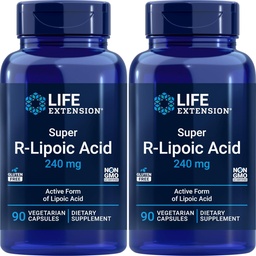 Life Extension Super R-Lipoic Acid 240mg, 90 Veg Capsules (Pack of 2)
