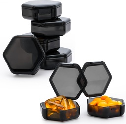 Small Pill Box, 7 Packs Travel Pill Case, Portable BPA Free Mini Organizer for Pocket Purse, Daily Medicine Vitamin Container, Fish Oil and Supplement Storage
