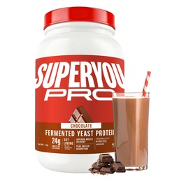 Superyou Pro Fermented Yeast Protein Isolate Chocolate 1kg | 24g Protein/Serve | Vegan, No Bloat, Heat-Stable | Easy to Digest | Gut Friendly | PDCAAS of 1