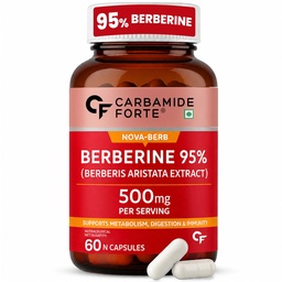 Carbamide Forte Berberis Berberine 95% with Milk Thistle & Cinnamon | Berberine Capsules 500 mg | 60 Veg Capsule