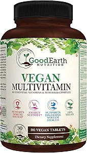 Vegan Multivitamins for Men & Women - Vitamins A , B Complex , C , D3 , Zinc , Magnesium , Spirulina , Antioxidants - Daily Multivitamin Mineral Supplement with Proprietary Fruit & Vegetable Blend