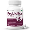 Biotrex Nutraceuticals Probiotics 50 Billion With 150mg Prebiotics Supplement For Gut Health - 60 Capsules
