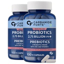 Carbamide Forte Probiotics Supplement 2.75 Billion for Women & Men - 100 Veg Capsules (Pack of 2)