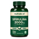 Nutrabud Spirulina Tablets 2000mg per Serving - 120 Veg Tablets - For Women, Men - Preservative & Additive Free (120 Count (Pack of 1))