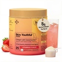 Setu Skin: Youthful | Upgraded 8g Marine Collagen + Ceramosides™ | 4X Faster Hydration | Reduces Fine Lines & Wrinkles | Monk Fruit Sweetened (250gm, Strawberry)