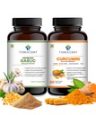 Anti-Inflammation Blend | Curcumin & Garlic Capsules | Supports Heart Health, Inflammation & Immunity | 60+60 Vegan Capsules