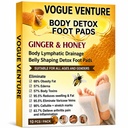 VOGUE VENTURE Ginger Detox Foot Patches – Herbal Lymphatic Drainage Pads for Deep Sleep & Stress Relief | Overnight Foot Patch for Relaxation & Wellness | Natural Detox Foot Pads for Men & Women