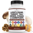 Liberty Lifestyle Lions Mane Mushroom Supplement with Turkey Tail Reishi Cordyceps Chaga with Marshmallow Root - 1-Pack