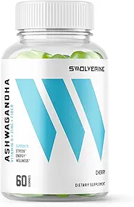 Swolverine Ashwagandha Vitamin Gummies | Zinc, Vitamin D, Relax, Sleep, Strength, Non-GMO, Vegan - Cherry (60 Count)