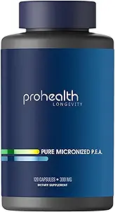 Pure Micronized P.E.A. or Palmitoylethanolamide | Temporarily Relieves Minor Aches | Superior Absorption | Supports Sleep and Longevity | Third-Party Tested | 300 mg per Capsule, 120 Capsules
