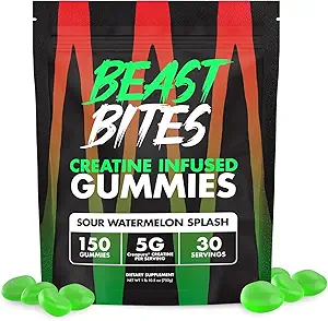 BEAST BITES - Creatine Infused Gummies - 5g Creapure Creatine Monohydrate Per Serving - NSF Certified for Sport - 30 Servings