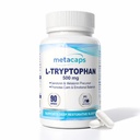 MetaCaps Pure L-Tryptophan 500mg – 90 Veg Capsules | Essential Amino Acid for Serotonin & Melatonin Support | Natural Sleep Aid & Mood Regulator | Supports Relaxation & Stress Relief | Non-GMO & Vegan