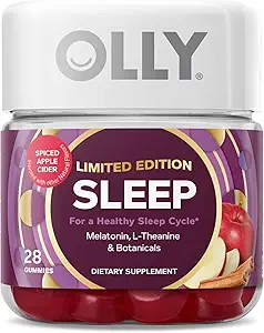 OLLY Sleep Gummy, Limited Edition, Melatonin, L-Theanine, Botanicals, Spiced Apple Cider - 28ct