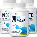 Probiotics for Women & Men, 300 Billion CFU Probiotics from 12 Strains + Organic Prebiotics Blend for Daily Digestive, Immune, Gut, Bloating, Gut Health for Women & Men, Shelf Stable - 180 Capsules
