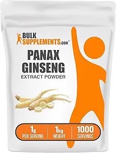 BulkSupplements.com Ginseng Root Extract Powder - Panax Ginseng Supplement, Herbal Supplement - Vegan & Gluten Free, 1g per Serving, 1kg (Pack of 5) (11 lbs)