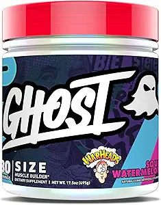 GHOST Size Muscle Builder Dietary Supplement - Warheads Sour Watermelon, 30 Servings - Creatine Muscle Growth and Strength Building Supplements for Men & Women - Free of Sugar & Gluten, Vegan