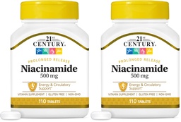 21st Century Niacinamide 500 mg Prolonged Release Tablets, 110 Count (Pack of 2)